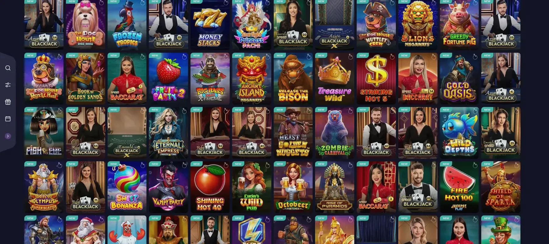 Oscarspin Casino Spielauswahl